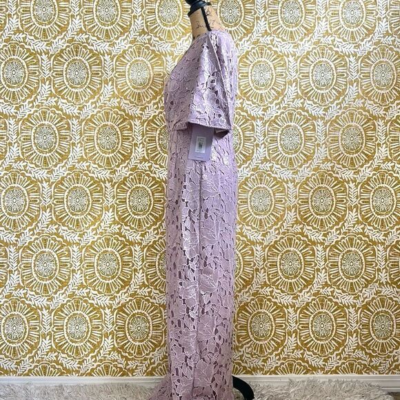 NWT JS Collections Arabella Sequin Guipure Lace Pleated Gown in Amethyst size 2 - Picture 12 of 16